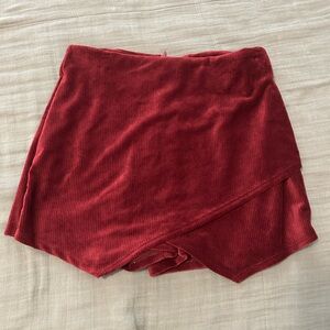 Blue Blush Red Skort Shorts Asymmetrical Velvet